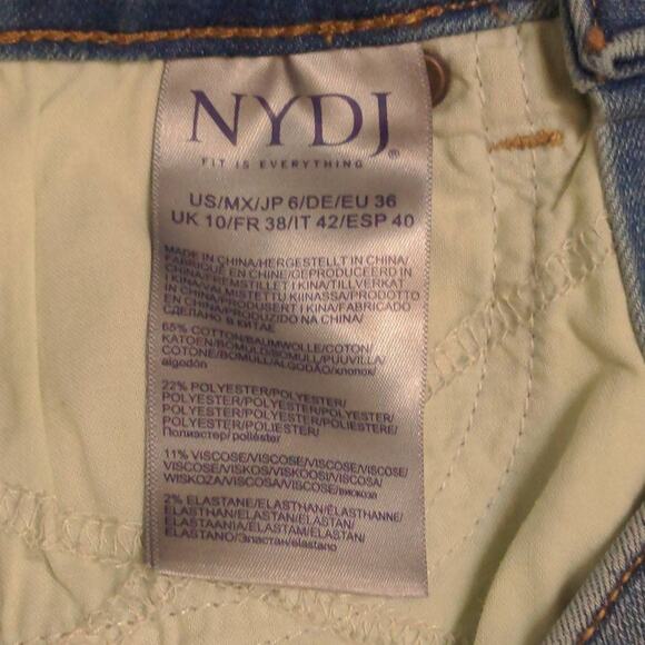 NYDJ Marilyn Straight Leg Jeans Blue Stretch Medium Wash Mid Rise Denim 6 New - Picture 10 of 16